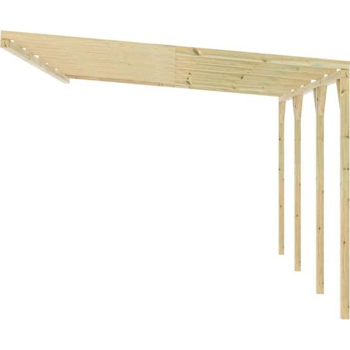 WONG- Pergola à Appentis 5 X 3 X 2,1 M Bois - Jardin