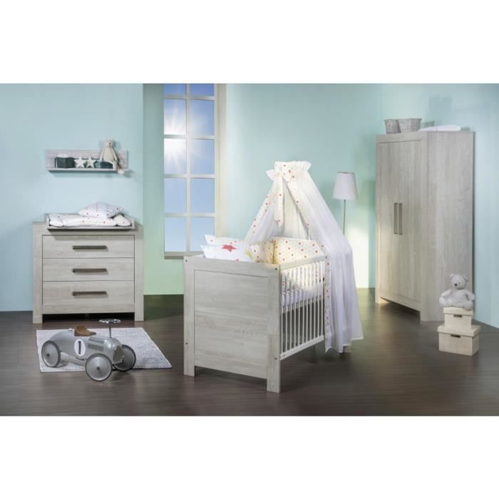 Chambre Bebe Nordique Gris Cendre Avec Armoire 2 P Cdiscount Puericulture Eveil Bebe