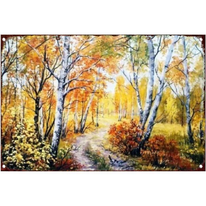 Toile Encadrée Grand Format - Prairie Fleurie Paysage Vintage - Décoration Murale 30x20 Pouces