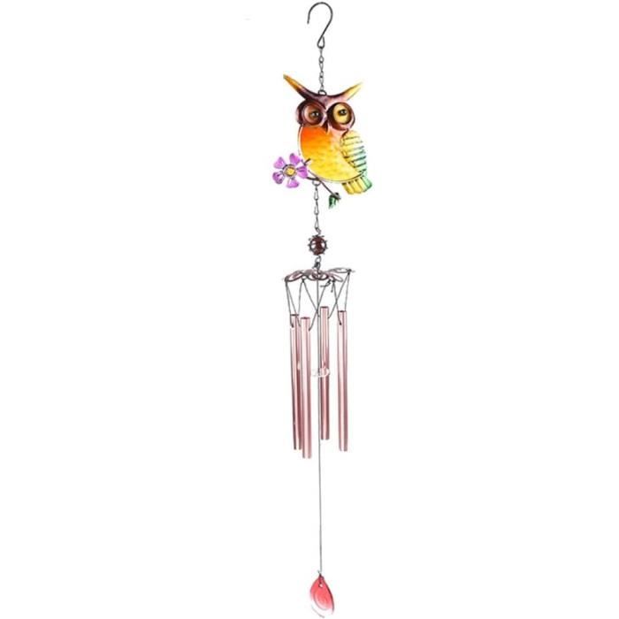 Carillon Éolien Solaire Hibou - Décoration Lumineuse Étanche Pour Jardin Ou Terrasse