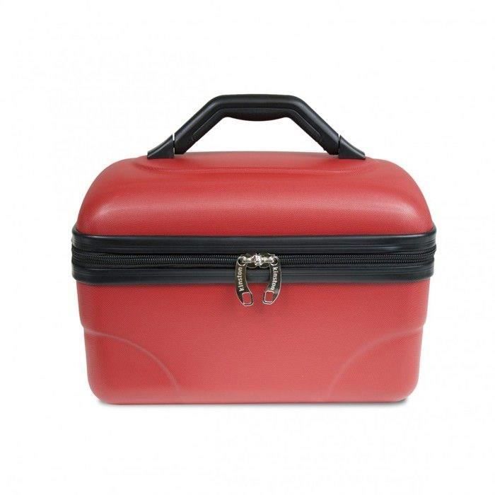 Vanity Rigide KINSTON – (ABS) - Rouge - Grande capacité L 30 x H 17 x P 18 cm