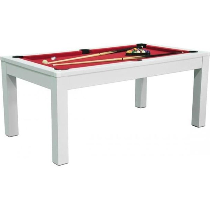 Table a manger convertible en Billard 6FT - Meyer - Blanc - 