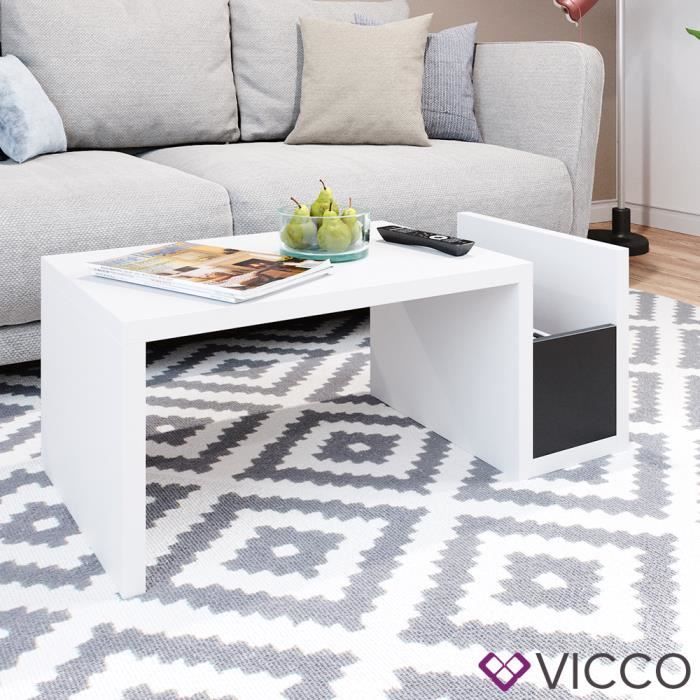 Table Basse Homer Vicco – Table De Salon & D'Appoint, 91x52,6x41 Cm, Neuf