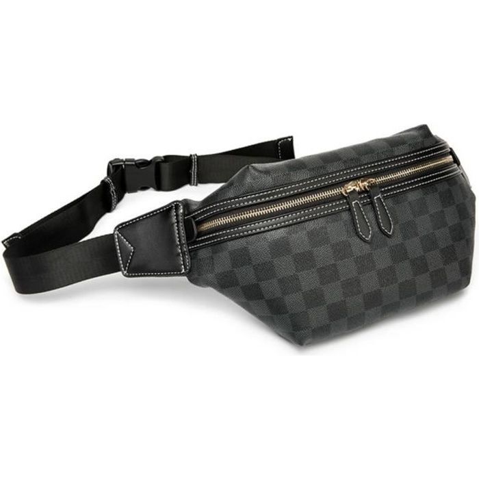 Mode Vintage Sac Banane En Ceinture Réglable Poche Ventrale Sacoche Banane Idéal Sport Voyages Pour Hommes Et Femmes ( Noir)