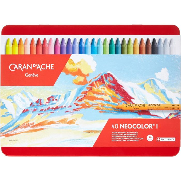 Caran d'Ache Classc Neocolor Water-Soluble Pastels, 15 Colors