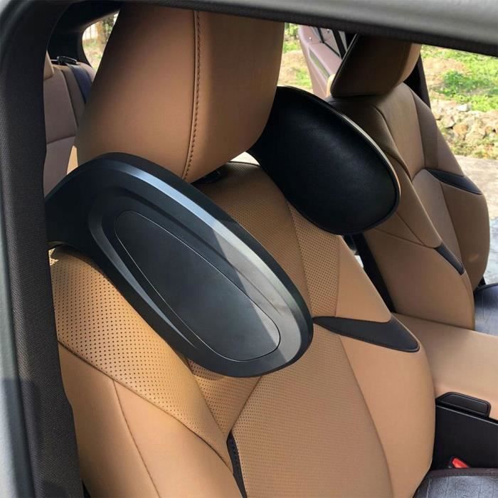 2 Coussins Appui-Tête Voiture - Soutien Cervical Réglable - Respirant - Pour Siège Auto/Bureau