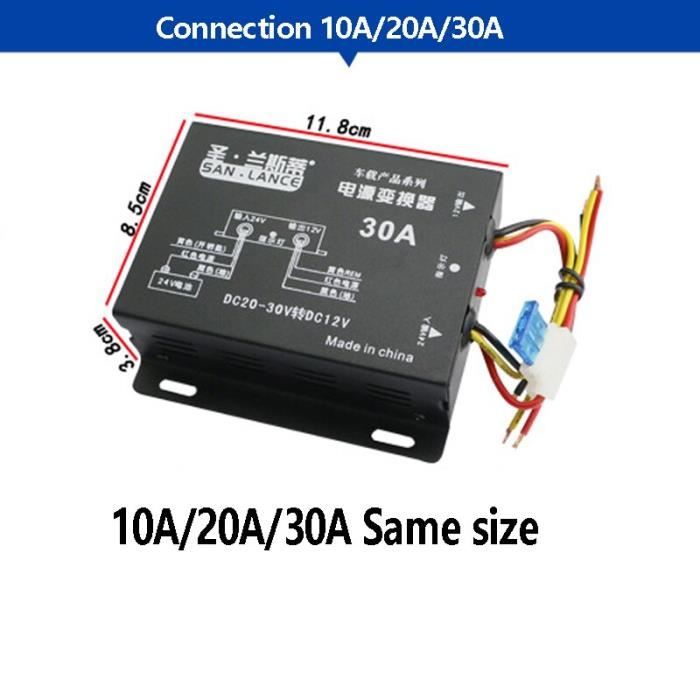 Avec plug 20a - Réducteur de tension abaisseur pour voiture, régulateur ...