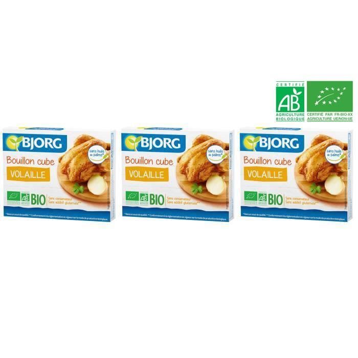 [LOT DE 3] Bouillon Cube Volaille Bio 66g Cdiscount Au quotidien