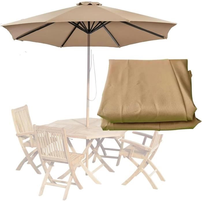 Toile De Remplacement Ronde Pour Parasol Déporté 3m - 8 Baleines - Housse En Polyester Imperméable UV - Couleurs Variées - 7