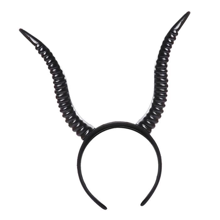 Bandeau Cornes De Mouton Halloween - Accessoire Cosplay, Fête - Noir, Léger, Tient Bien En Place