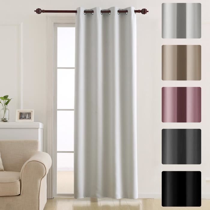 Deconovo Rideau Chambre Decorative Super Soft Oeillets Rideau Occultant A Oeillet Fenetre Rideau Pour Bebe Garcon 132x242cm Blanc Cdiscount Maison