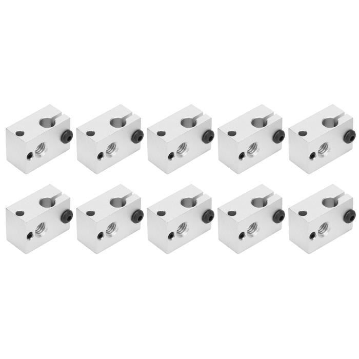 Lot De 10 Blocs Chauffants Aluminium 20x16x12mm Pour V6 – Accessoires Imprimante 3D Compatibles Capteur PT100