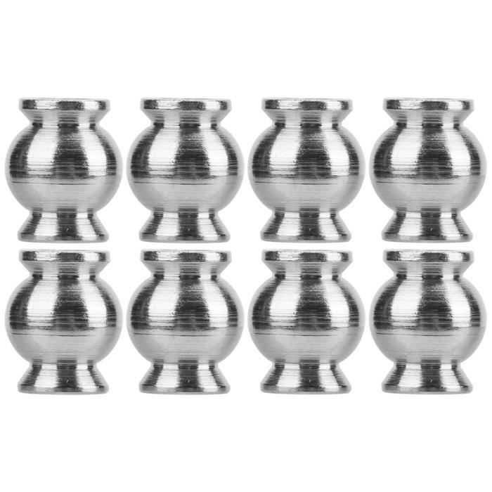 8 Rotules D’amortisseur En Métal Pour RC 1/10 – Compatible HPI/HSP/LOSI – 7,2 X 5,8 Mm – Argent