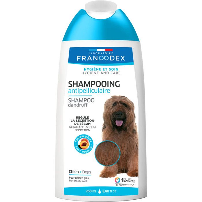 Shampoing Antipelliculaire 250 ML pour chiens et chiots - Francodex Shampoing Antipelliculaire 250 ML pour chiens et chiots - Francodex