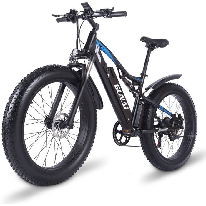 Velo Electrique GUNAI MX03 26 Fat Bike VTT Electrique 1000W 48V 17Ah Tout Suspendu Autonomie 40KM Noir Cdiscount Sport