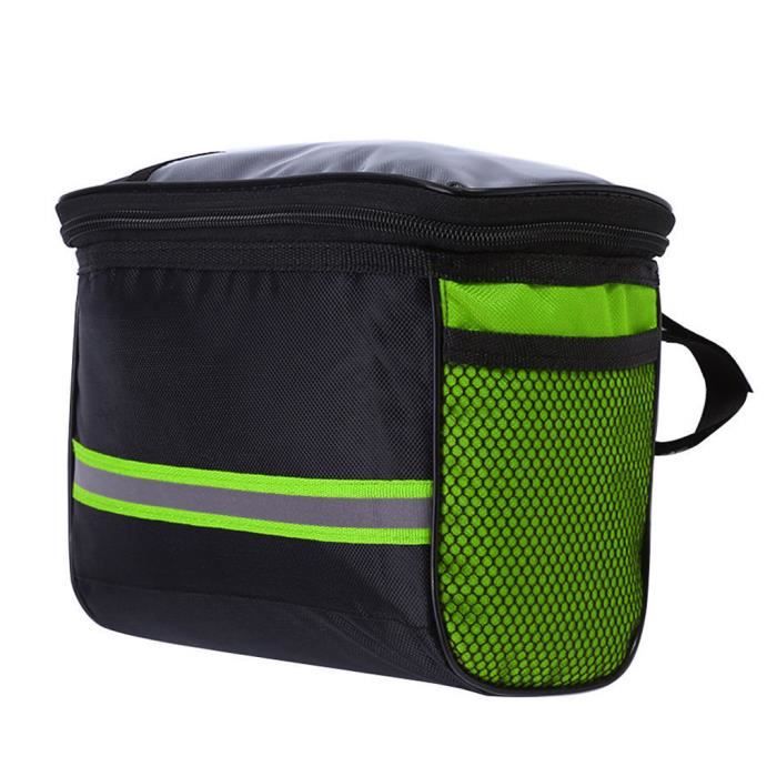 Sacoche de Guidon de Vélo Étanche Rigide en Polyester Facile à Fixer 18 x 15cm vert