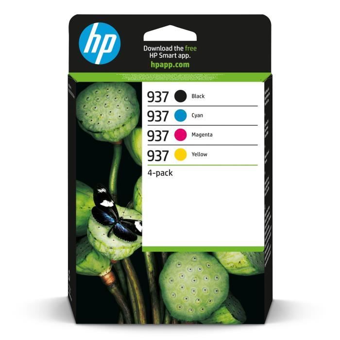 HP 937 Cartouche Encre Authentique Pack de 4 noir cyan magenta jaune
