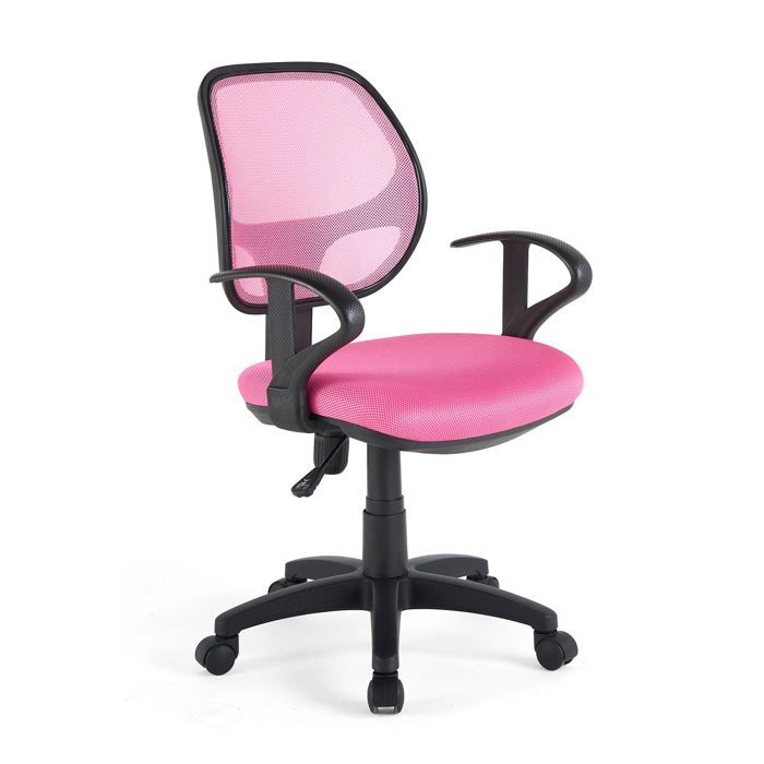 Chaise de bureau pour enfant cool fauteuil pivotant et ergonomique avec  accoudoirs, siège à roulettes et hauteur réglable, mesh vert - Conforama