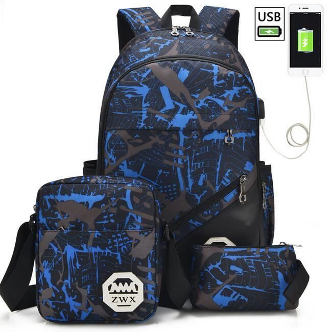 Sac Scolaire 5 Pièces Noir Yisiyuan - Trousse, Sac à Dos, Accessoires - Neuf