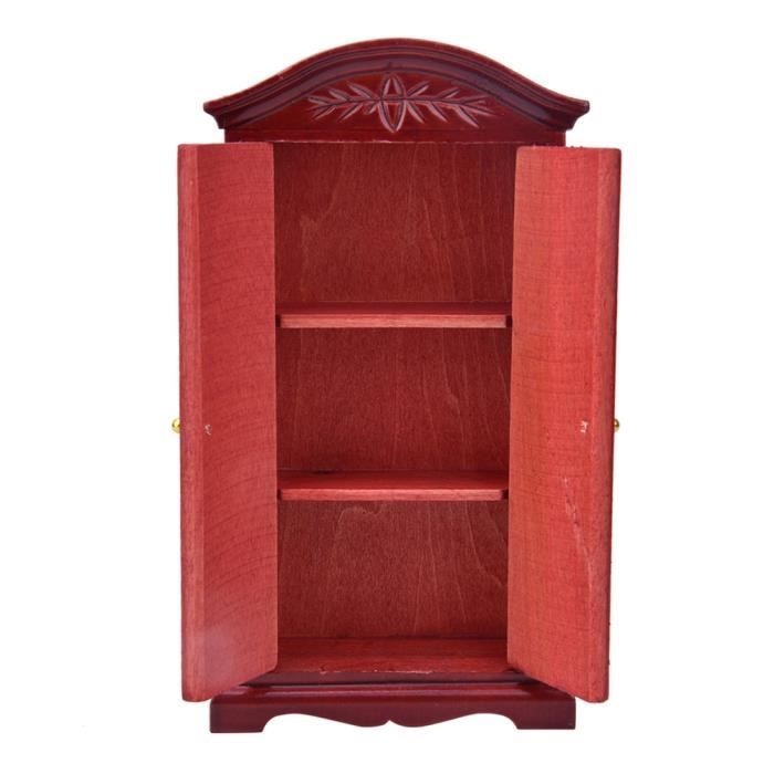 Keenso armoire en bois de maison de poupée Échelle 112 Mini Vintage En