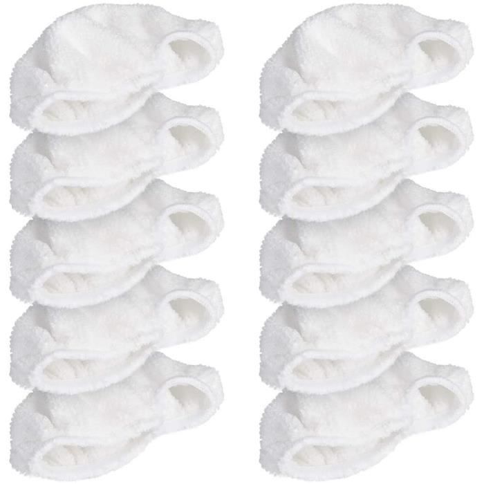 Lot De 10 Tampons Lavables Pour Nettoyeur Vapeur | Microfibre Haute Absorption | Compatible Plupart Marques