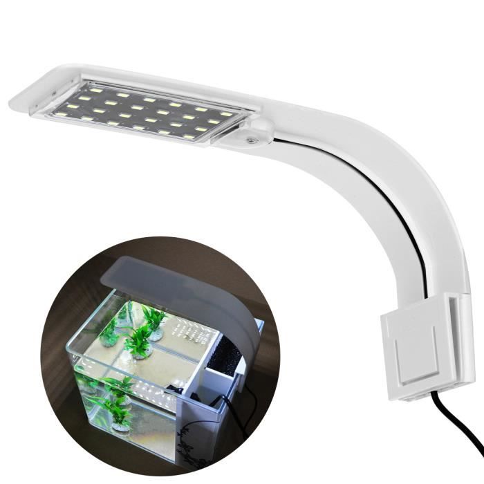 Meilleurs prix pour Lampe LED Ultra-mince pour Petit Aquarium, Mini Lampe Pince Aquarium avec 24 LEDs Lumière pour Aquarium de 30-40 cm, 10W (Blanche)