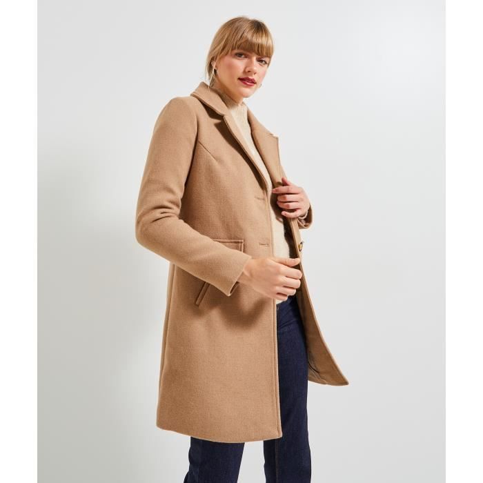 GRAIN DE MALICE - Manteau par-dessus femme Beige - Cdiscount Prêt