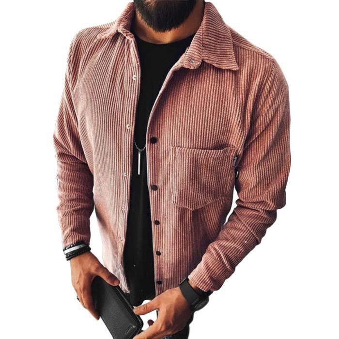Vintage Hommes Chemise à manches longues coton 100% coton sans col Chemises Haut