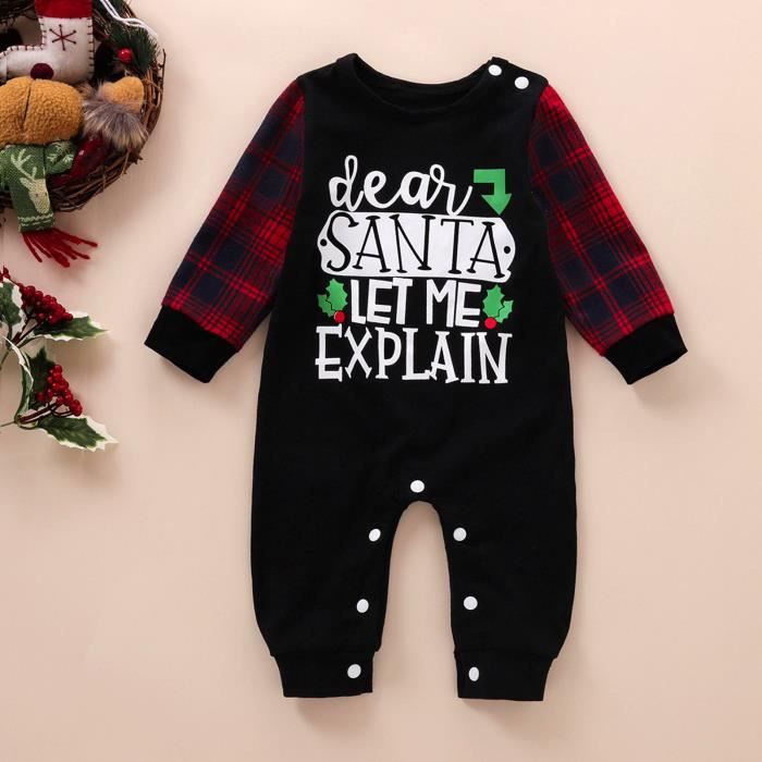 Nouveau-né Bébé Fille Garçon Noël Tenue Renne Imprimé Tricot Barboteuse Combinaison Manches Longues Costumes de Noël Enfants Paquet Vêtements Filles Combinaison Rouge Garçon, a, 3-6 mois