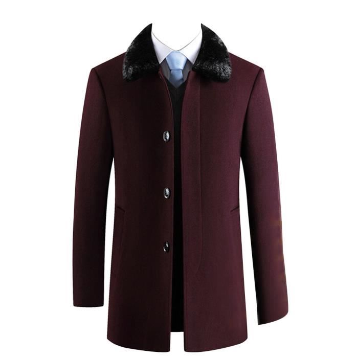 Manteau long homme col fourrure deals