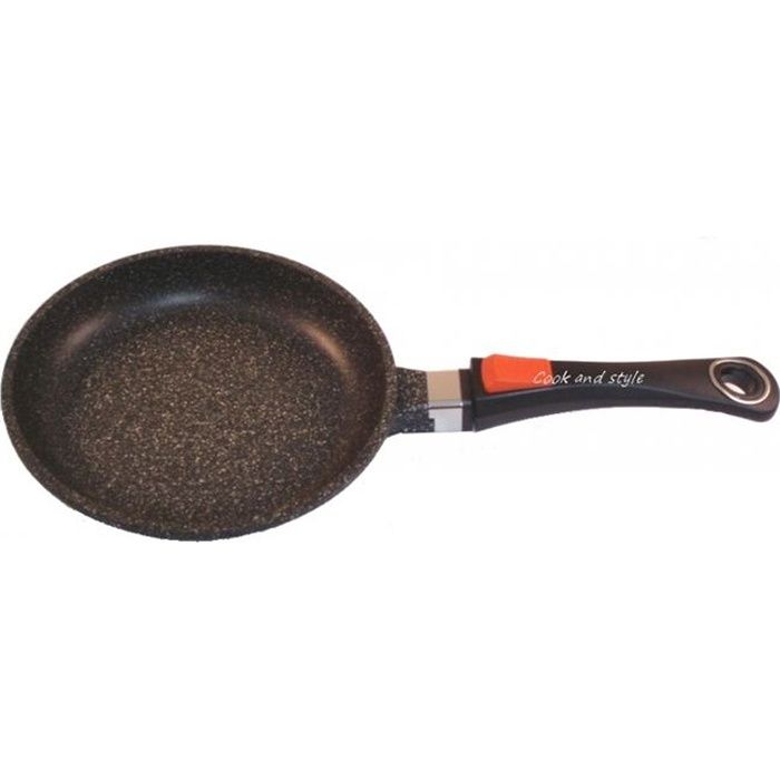 Wok Ø32cm Façon Pierre - Fonte/Alu - Tous feux - Manche Amovible