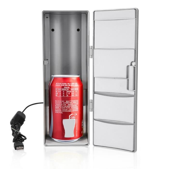 Mini Frigo Rouge, USB Réfrigérateur de Boisson Canettes pour Voiture