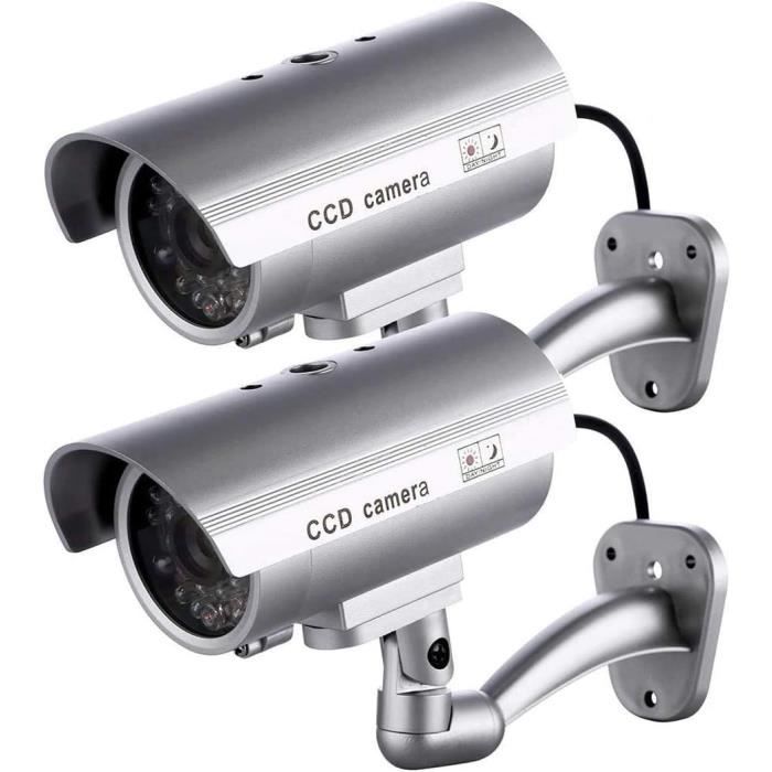 Caméra Factice Extérieur Avec LED - Lot De 2 - Dissuasion Vol - DODUOS