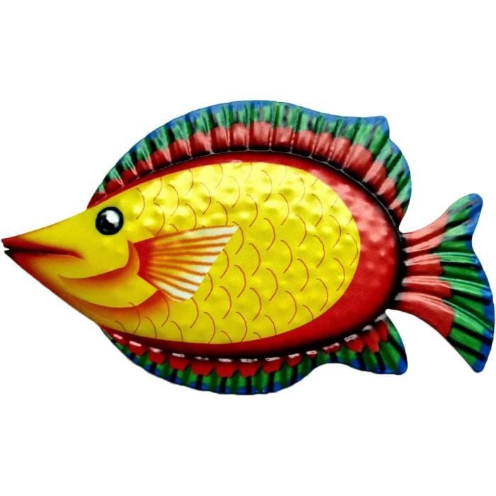 Décoration Murale 2 Poissons Koi En Fer Forgé Noir | Dimensions 16,2x30 Cm, Résistante Aux Intempéries | Pour Intérieur Et Extérieur, Jardin, Maison