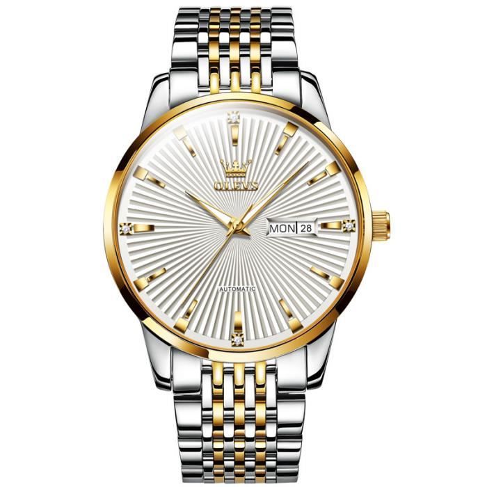 Montre homme de marque calendrier daffichage étanche lumineux bracelet en acier automatique mécanique sport classique