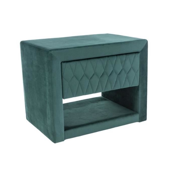 signal TABLE DE CHEVET AZURRO VELOURS VERT TAPISSERIE BLUVEL 78 - 5901477277542