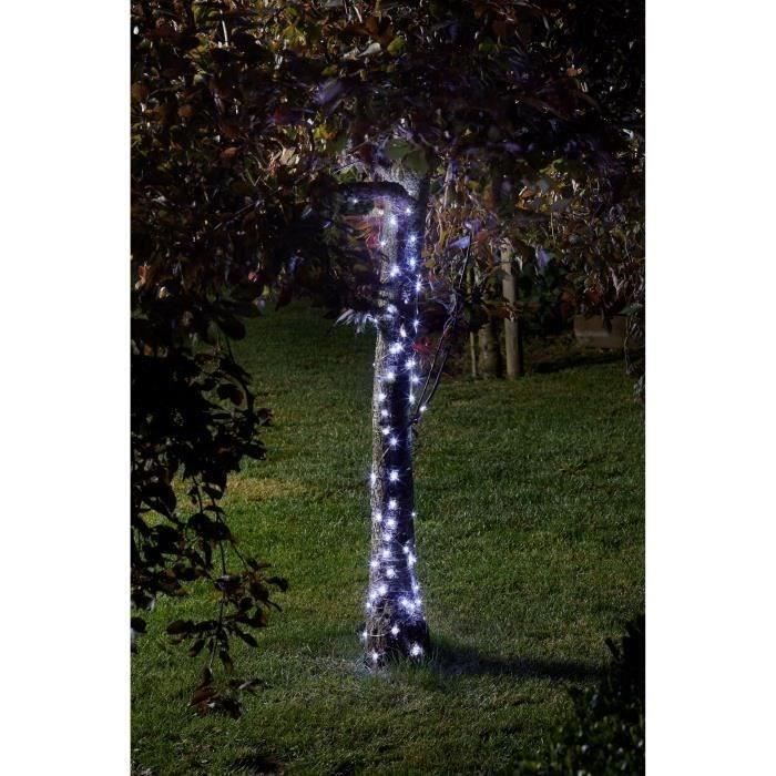 Guirlande solaire d'extérieur SMARDTV - Luciole 100 Leds blanc froid - 11.9m - métal