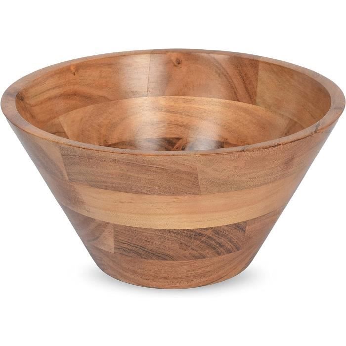 Saladier En Bois D'acacia 20 Cm - Marron - Paris Prix - Neuf