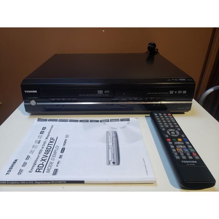COMBINE MAGNETOSCOPE TOSHIBA RD-XV48DT HDD 160 Go GRAVEUR DVD ENREGISTREUR LECTEUR TRANSFERT K7 VHS CASSETTE VIDEO HIFI + TEL .