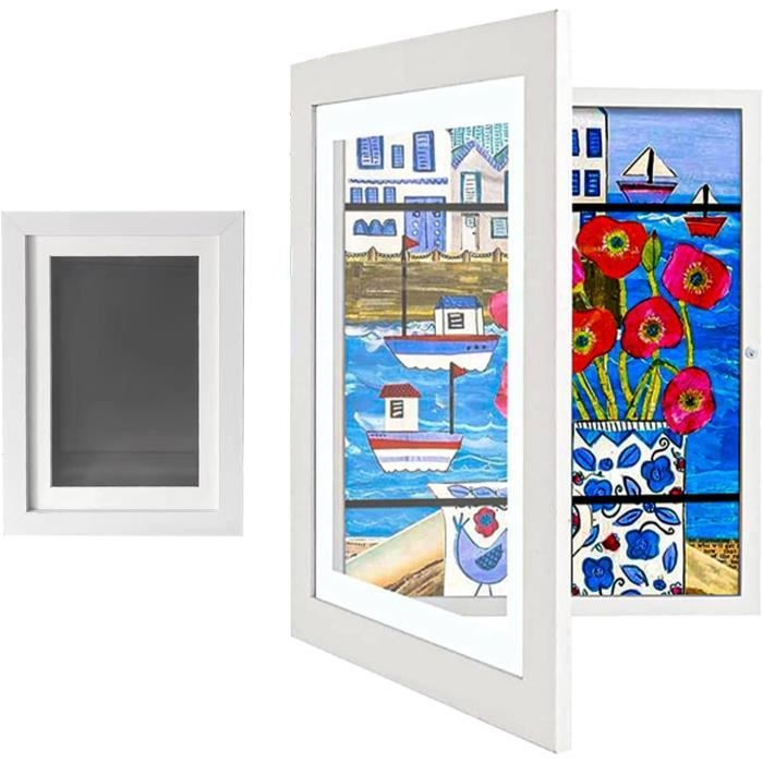 KidGallery Cadres Dessin Enfant A4 - Lot De 2 Avec Livre De Coloriage, Rangement Pratique Et Déco