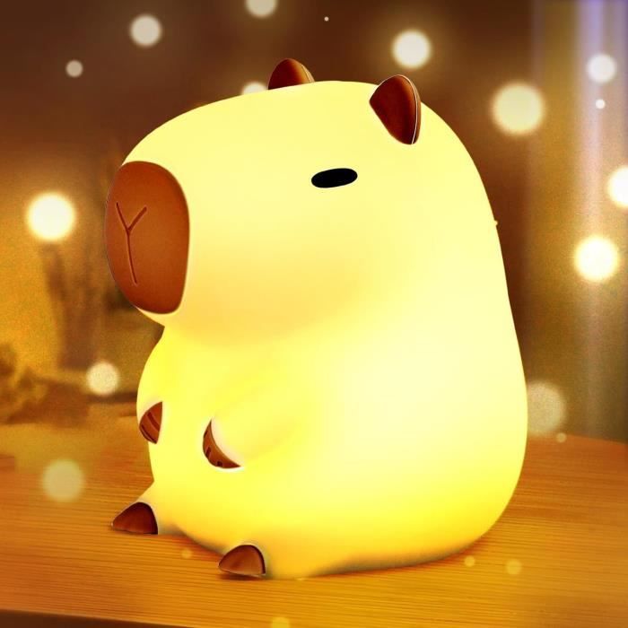 Réveil Capybara Avec Veilleuse WIYETY - Réveil Mignon Chambre, Alarme Double, Lumière Colorée Variable - Rechargeable USB, Pour Enfants Et Ados