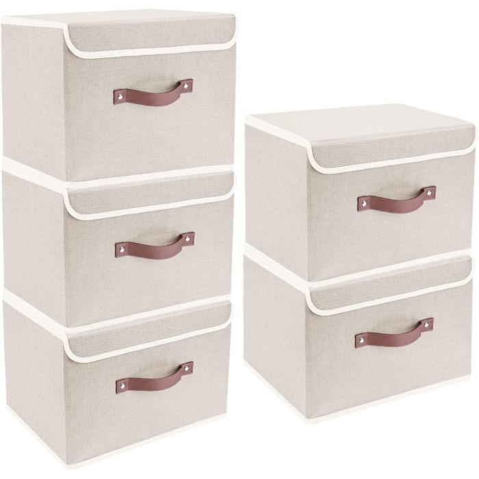 Boîtes de Rangement en Tissu 28L,Panier Rangement 50x28.5x20cm,avec Boîtes de Rangement en Tissu 28L,Panier Rangement 50x28.5x20cm,avec