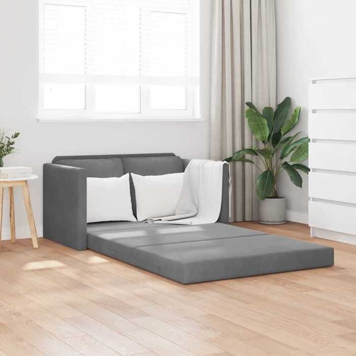 vidaXL Canapé-lit 2 en 1 gris foncé 122x204x55 cm velours 353958