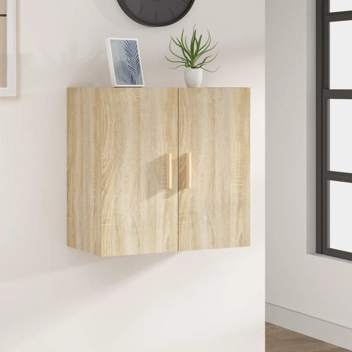vidaXL Armoire Murale Armoire Flottante Suspendue Meuble de Rangement Salon Salle de Séjour Chambre Chêne Sonoma 60x30x60 cm 812891