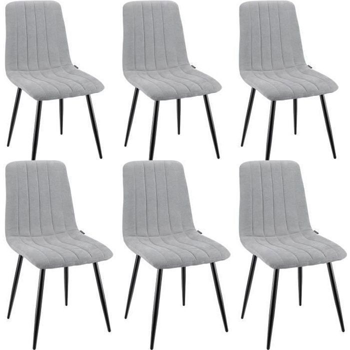 WAFTING Lot de 6 chaises de Salle à Manger rembourrées avec Dossier Haut et Design en LinGris