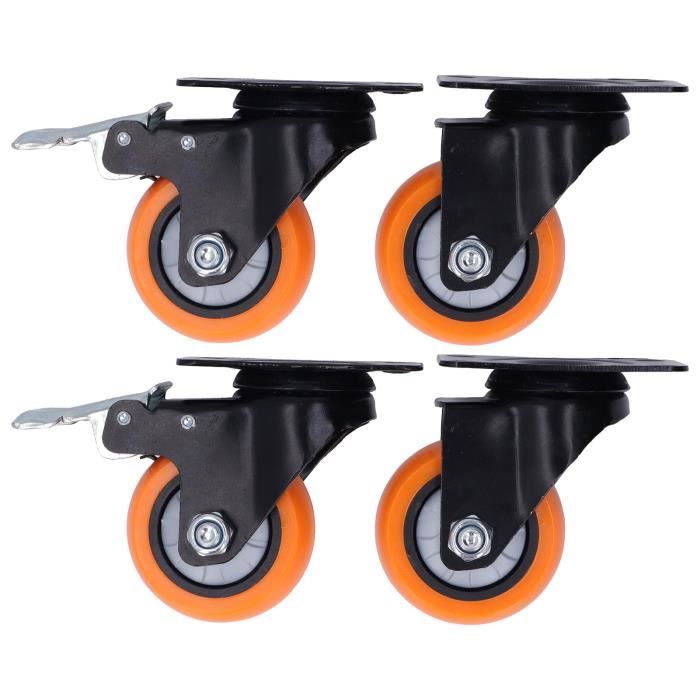 4 Roulettes Industrielles 200mm - Polyuréthane Et Aluminium Pour Charges Lourdes