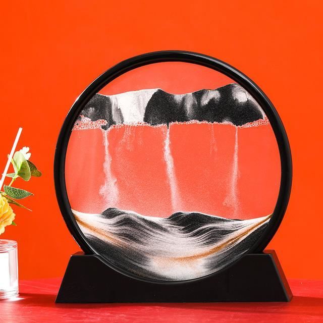 Sablier 3D Design Bleu – Décoration Maison, Peinture En Mouvement, Made.i – Cadeau Original Moderne