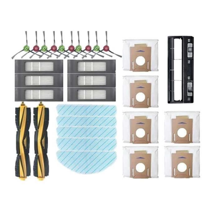 Kit Accessoires De Rechange Pour Ecovacs Deebot Mini - 1 Brosse Principale, 4 Serpillières, 2 Filtres, 4 Sacs à Poussière, 4 Brosses Latérales