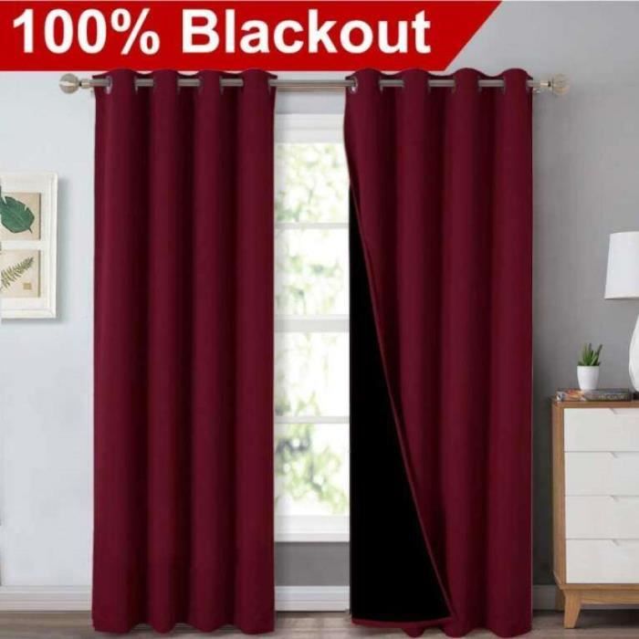YH17287Rideaux totalement occultants. super épais. à doublure noire. isolants. pour le salon. 1