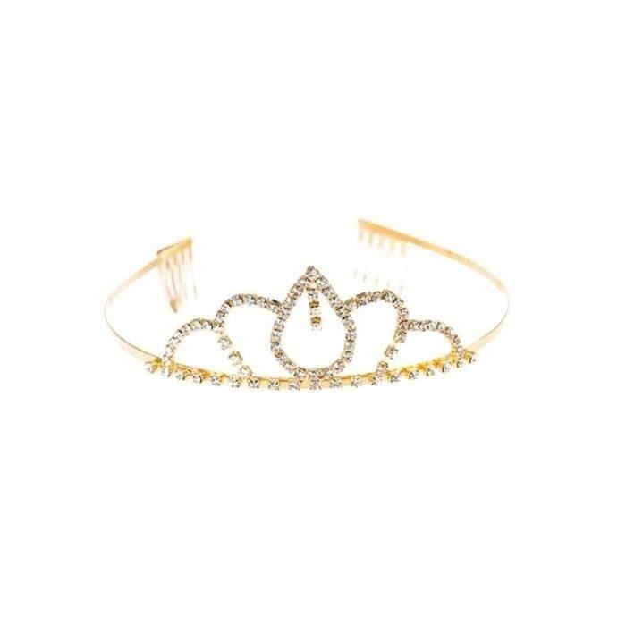 Bandeau Cheveux Strass Doré étincelant - Cerceau à Piques Pour Cheveux, Couronne De Fête, Accessoire Soirée